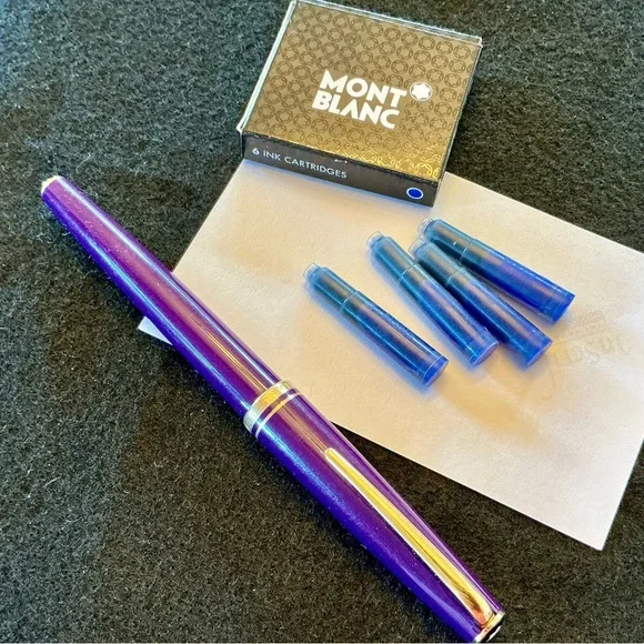 MONT BLANC VINTAGE GENERATION CARTRIDGE FOUNTAIN PEN 14K NIB w/ 4 NEW CARTRIDGES - Picture 7 of 11